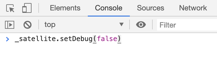 code to disable debug mode