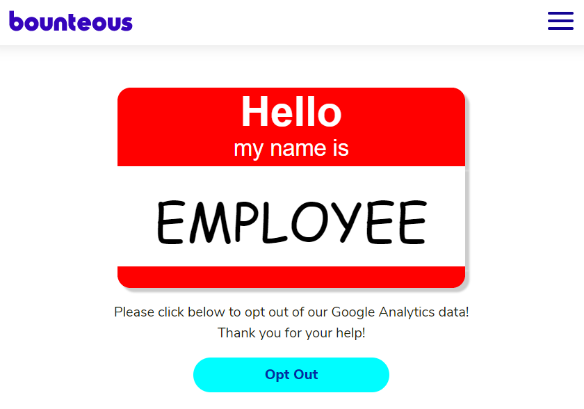 employee opt out page for google analytics