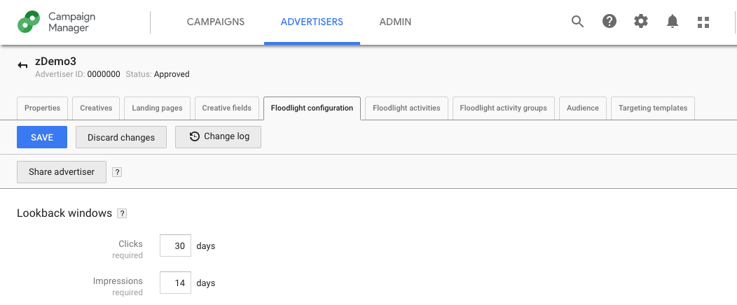 screenshot of Google's Campaign Manager dashboard