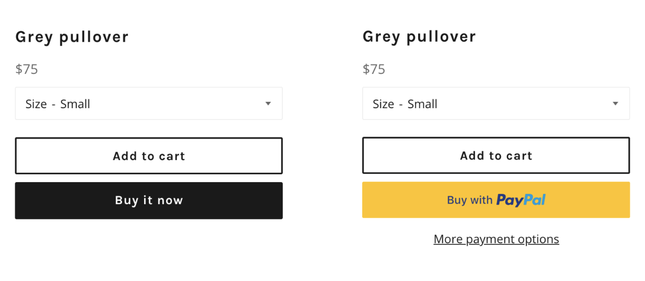 the two types of dyanmic checkout buttons, branded and unbranded