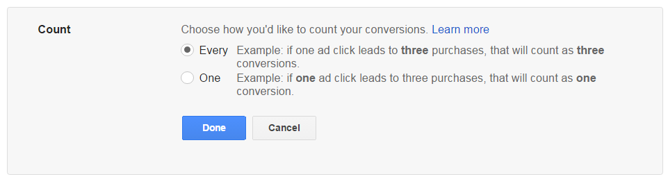 AdWords Conversion Count