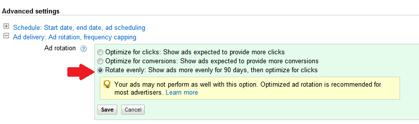 Adwords-rotate-evenly