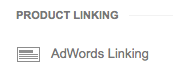AdWords Linking settings