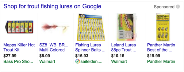 google shopping ads - fishing lures