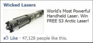 Wicked Lasers Facebook Ad
