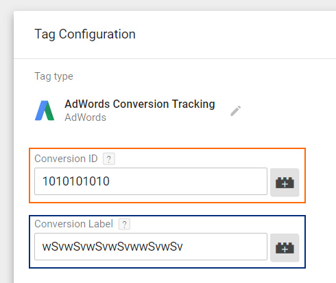 AdWords Conversion Tag GTM