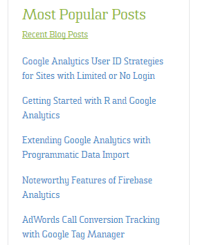 Google Analytics-Fed Sidebar