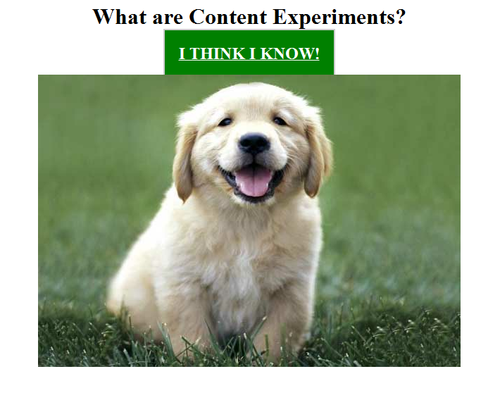 Google Analytics Content Experiments Screen 2