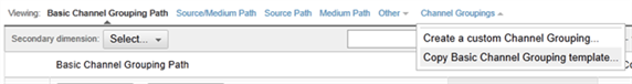 Google Analytics Multi-Channel Funnels: Custom Channel Grouping Menu