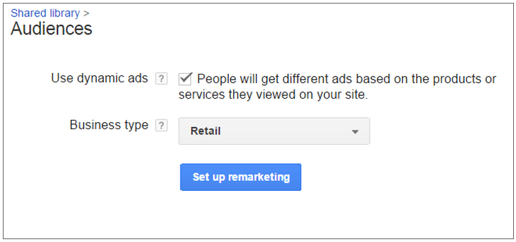 create a remarketing audience