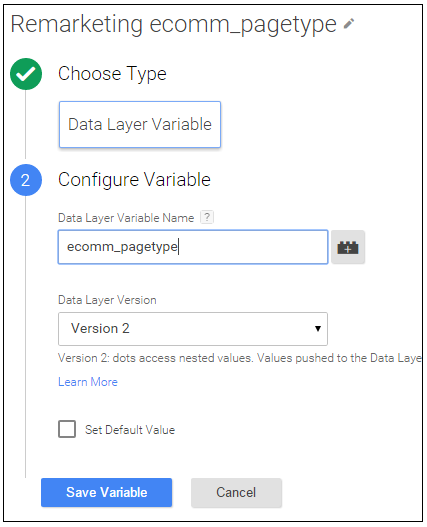 remarketing data layer variable