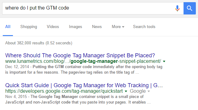 example of search result