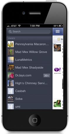 facebook pages management iphone