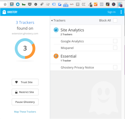 Ghostery Chrome extension