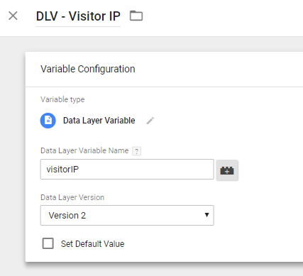 Google Tag Manager Visitor IP