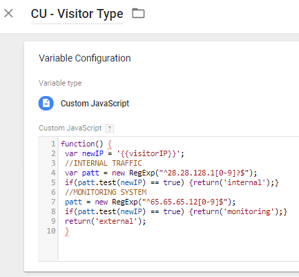 Google Tag Manager Visitor Type