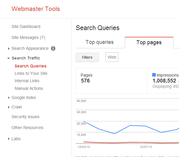 Exporting Top Page Reports