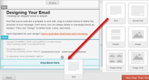 Adding text block to email in MailChimp