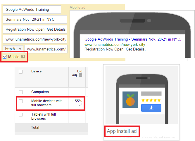 AdWords Mobile PPC Features