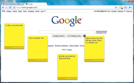 Note Anywhere: sticky notes for the internet