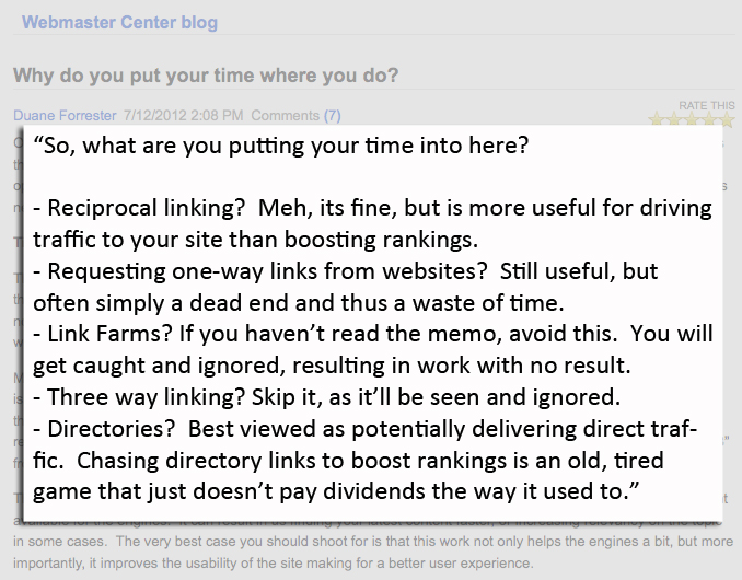 Bing says old link tactics don't carry same weight