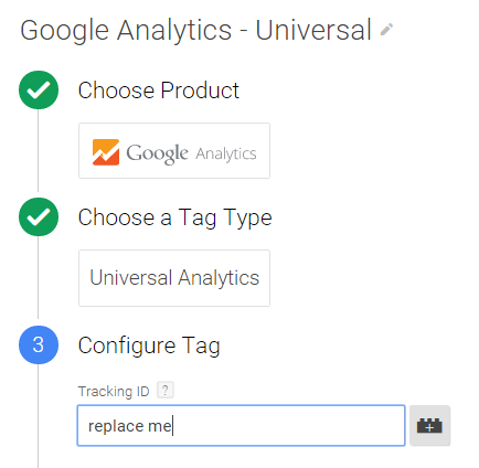 Tag Manager Tracking ID