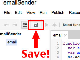Save Google Apps script