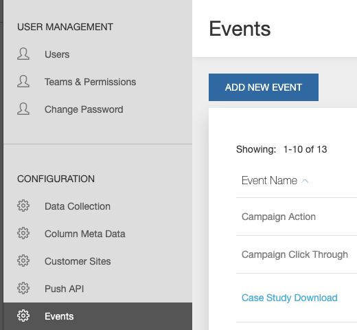 image show how to create and add a new event in acquia lift