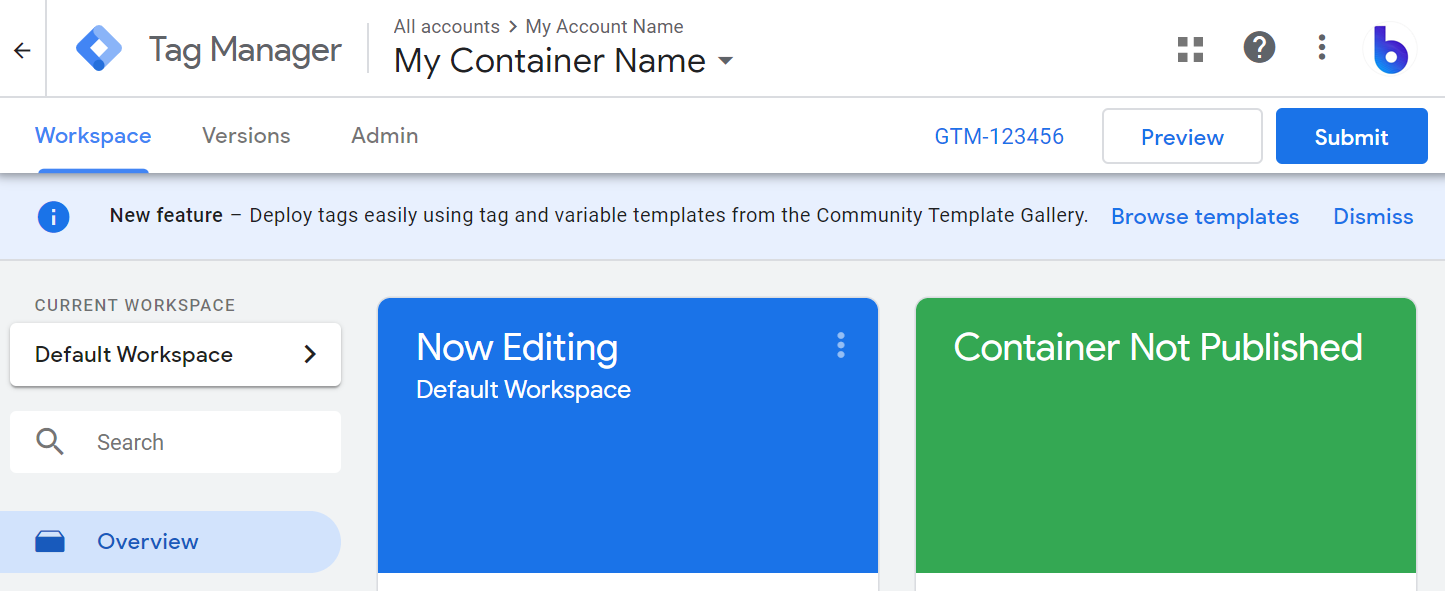 google tag manager custom template gallery banner